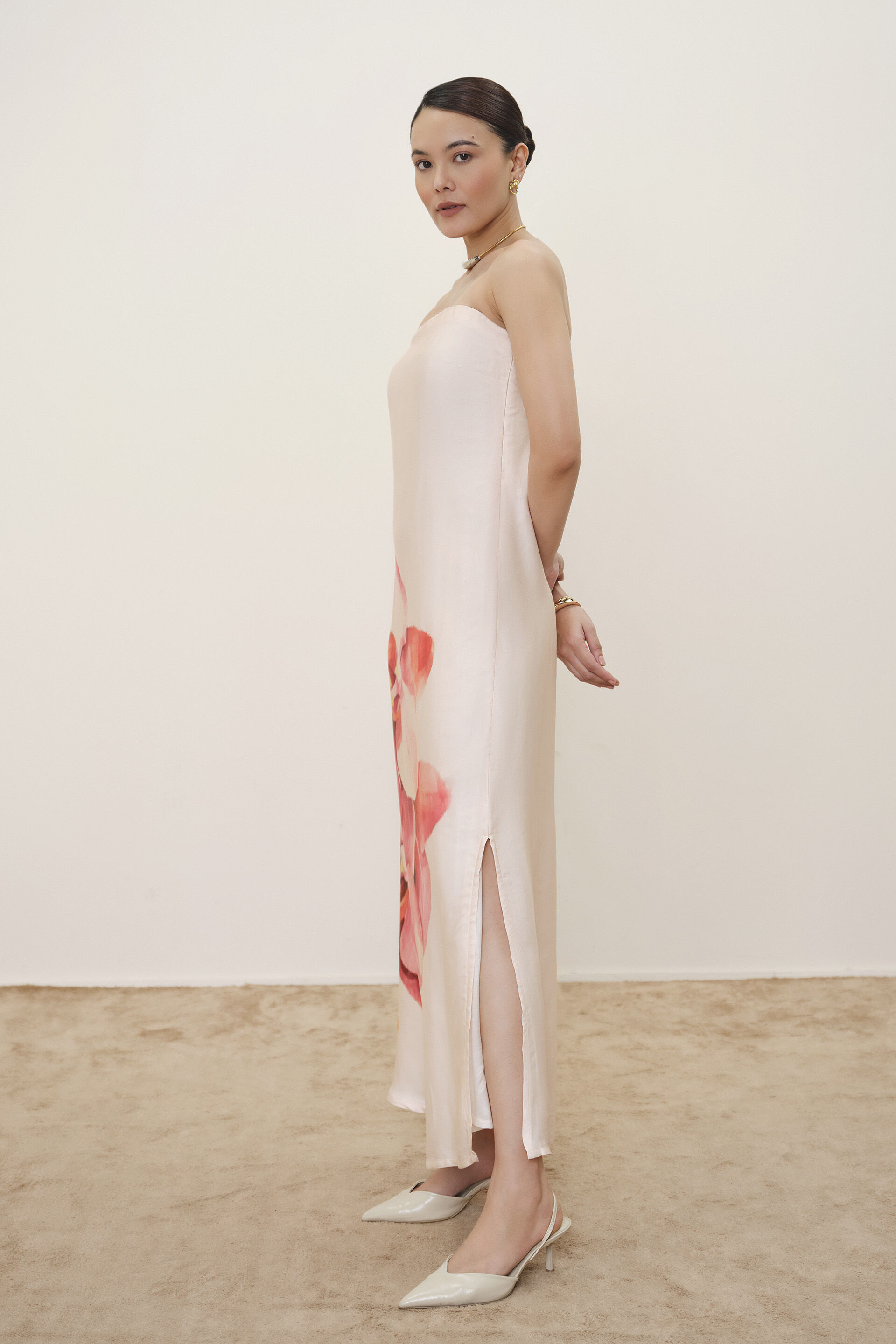 Pink Flower Modal Dress, Pink, image 5